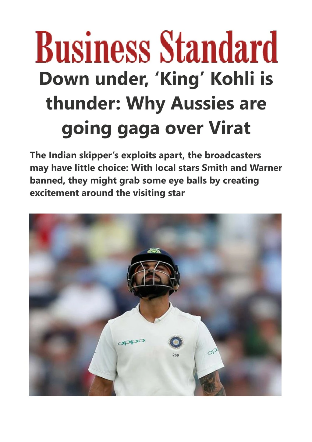 down under king kohli is thunder why aussies