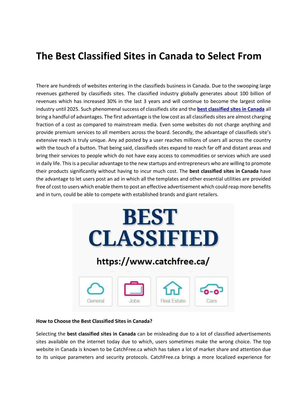 the best classified sites in canada to select from