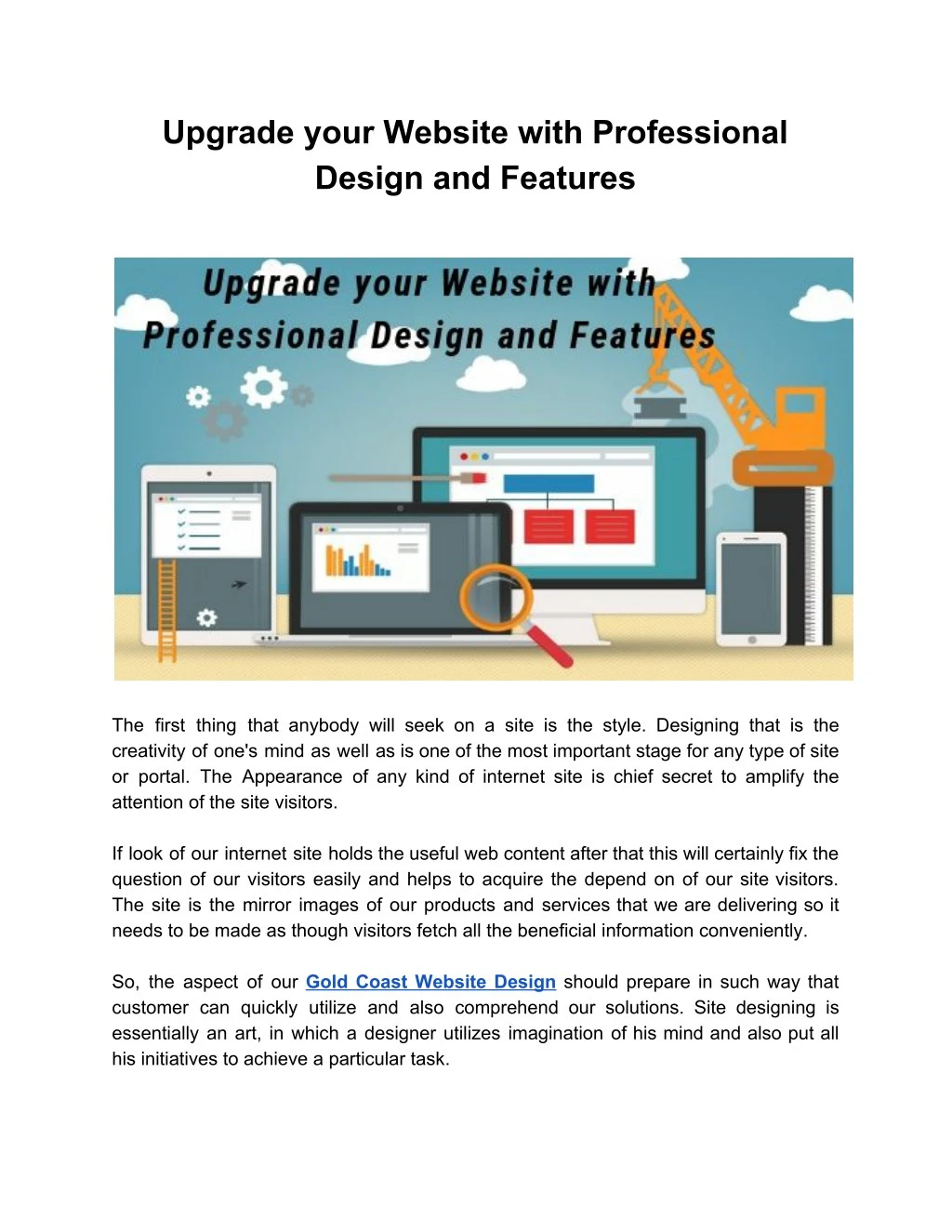 upgrade your website with professional design