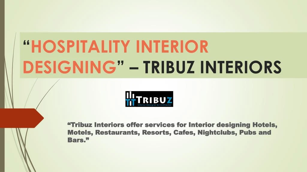 hospitality interior designing tribuz interiors