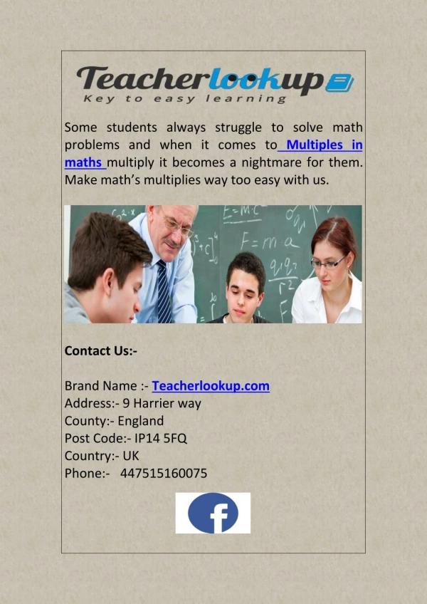 Learn Multiples in Maths - Teacherlookup.com