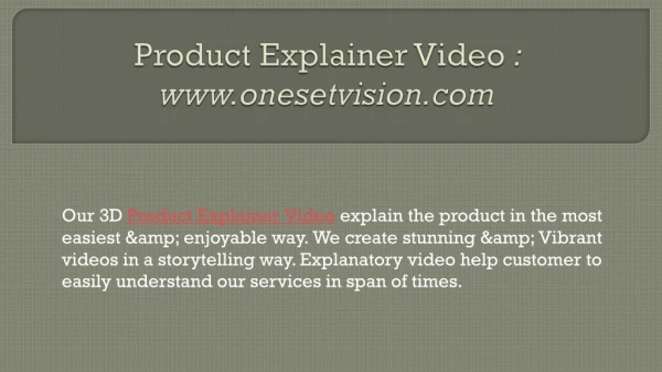 Product explainatory video in Delhi NCR