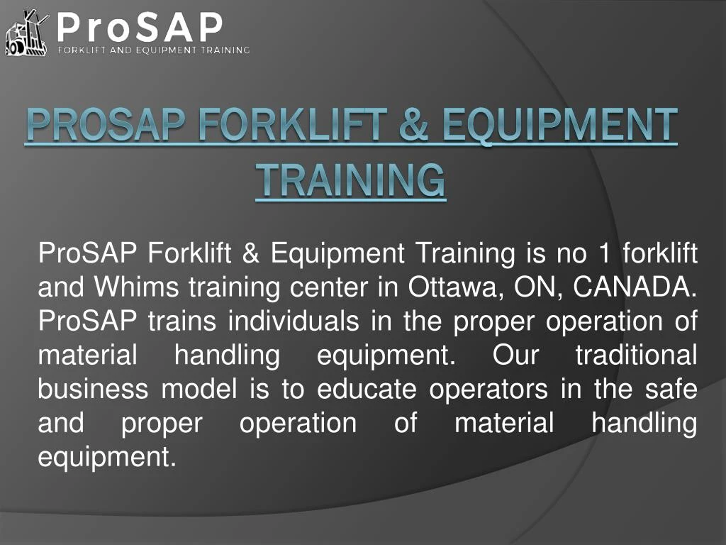 prosap forklift equipment training
