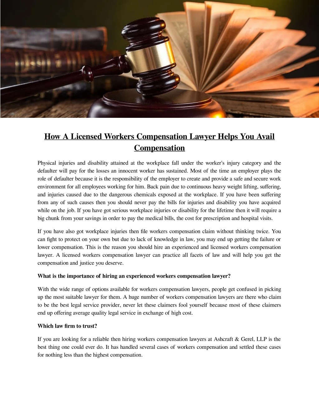 how a licensed workers compensation lawyer helps