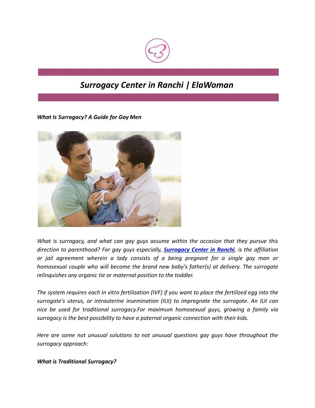 surrogacy center in ranchi elawoman