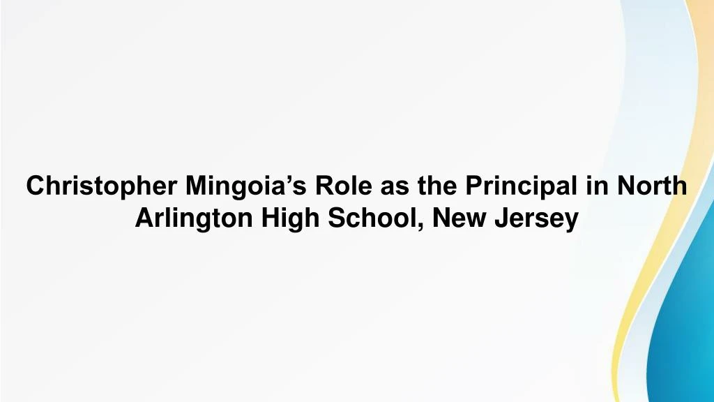 christopher mingoia s role as the principal