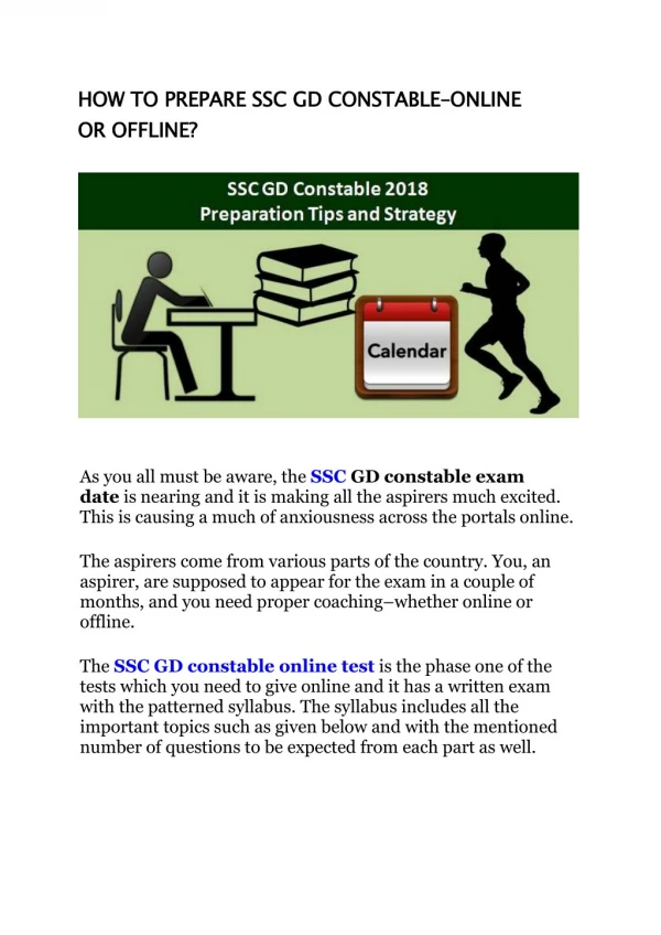 SSC GD Constable Mock Test 2018