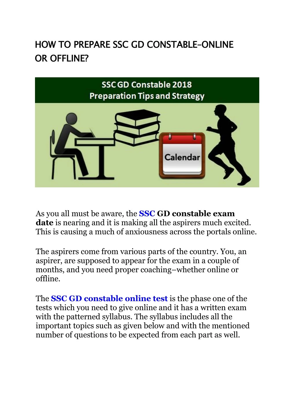 how to prepare ssc gd constable or
