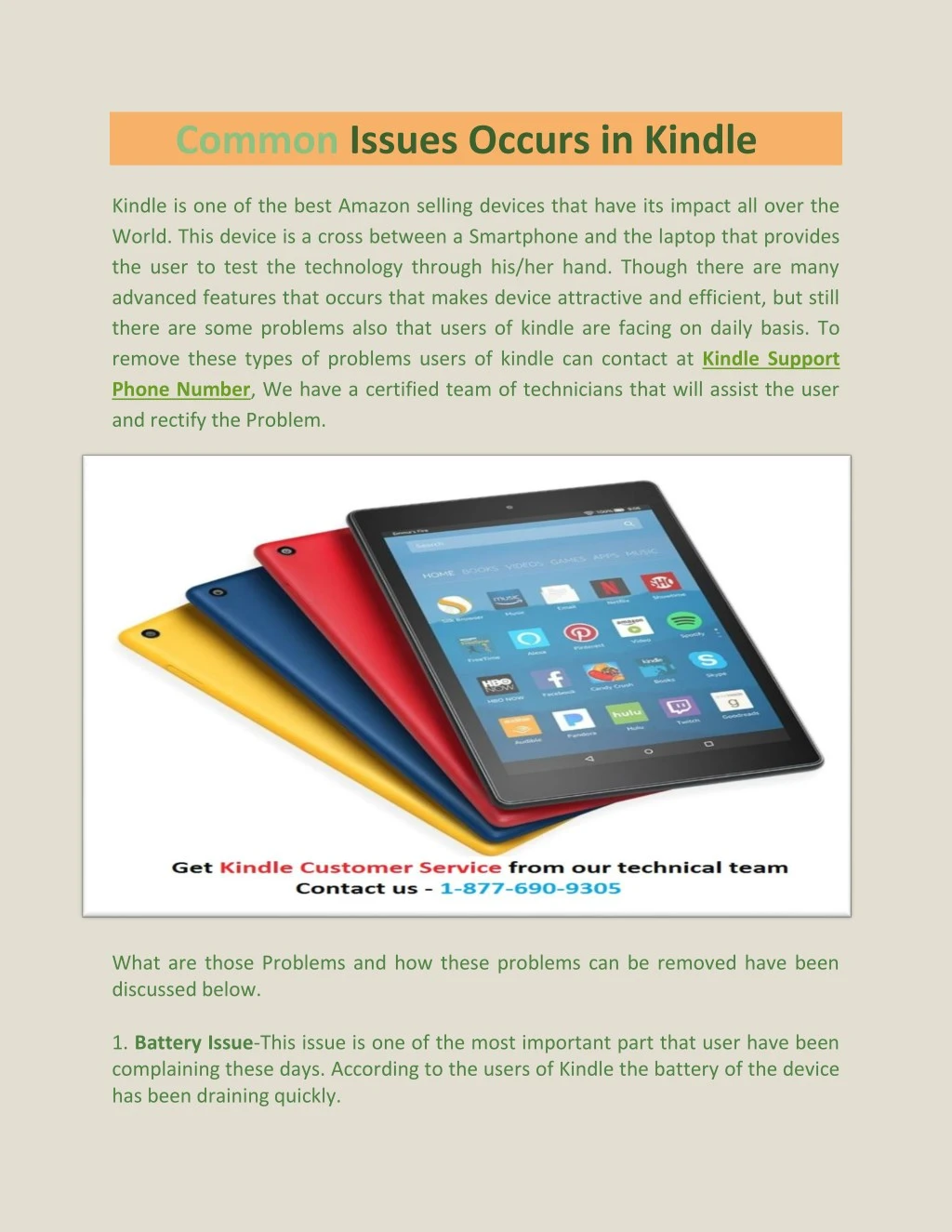 common issues occurs in kindle kindle