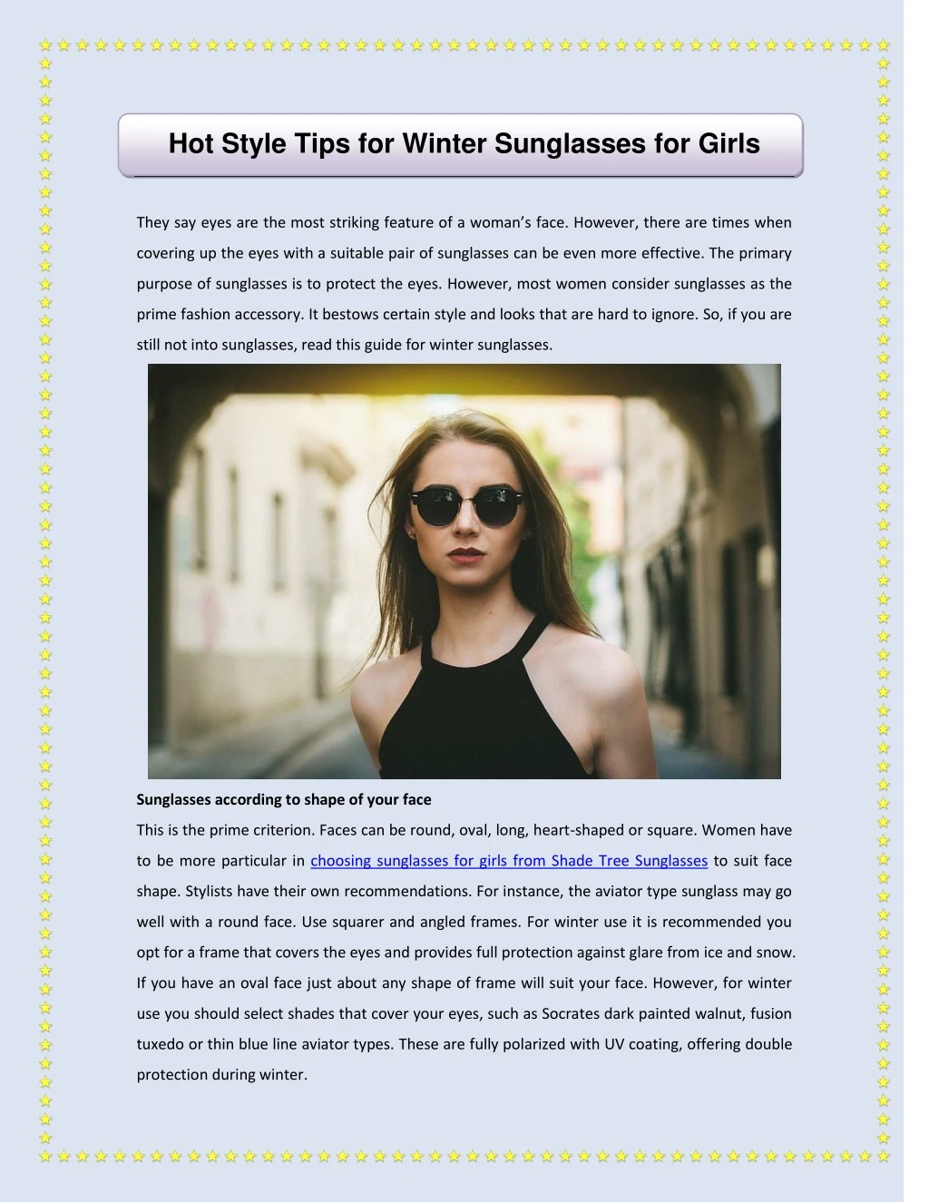 hot style tips for winter sunglasses for girls