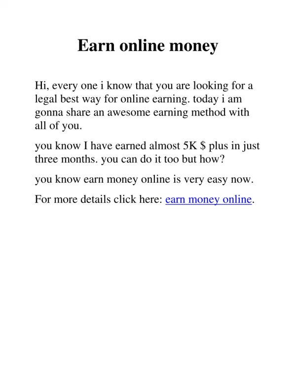 earn money online