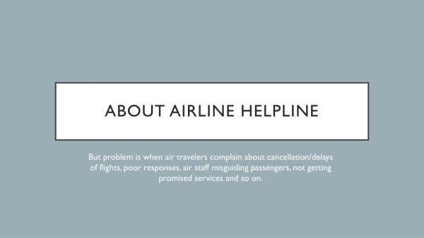 About airline helpline
