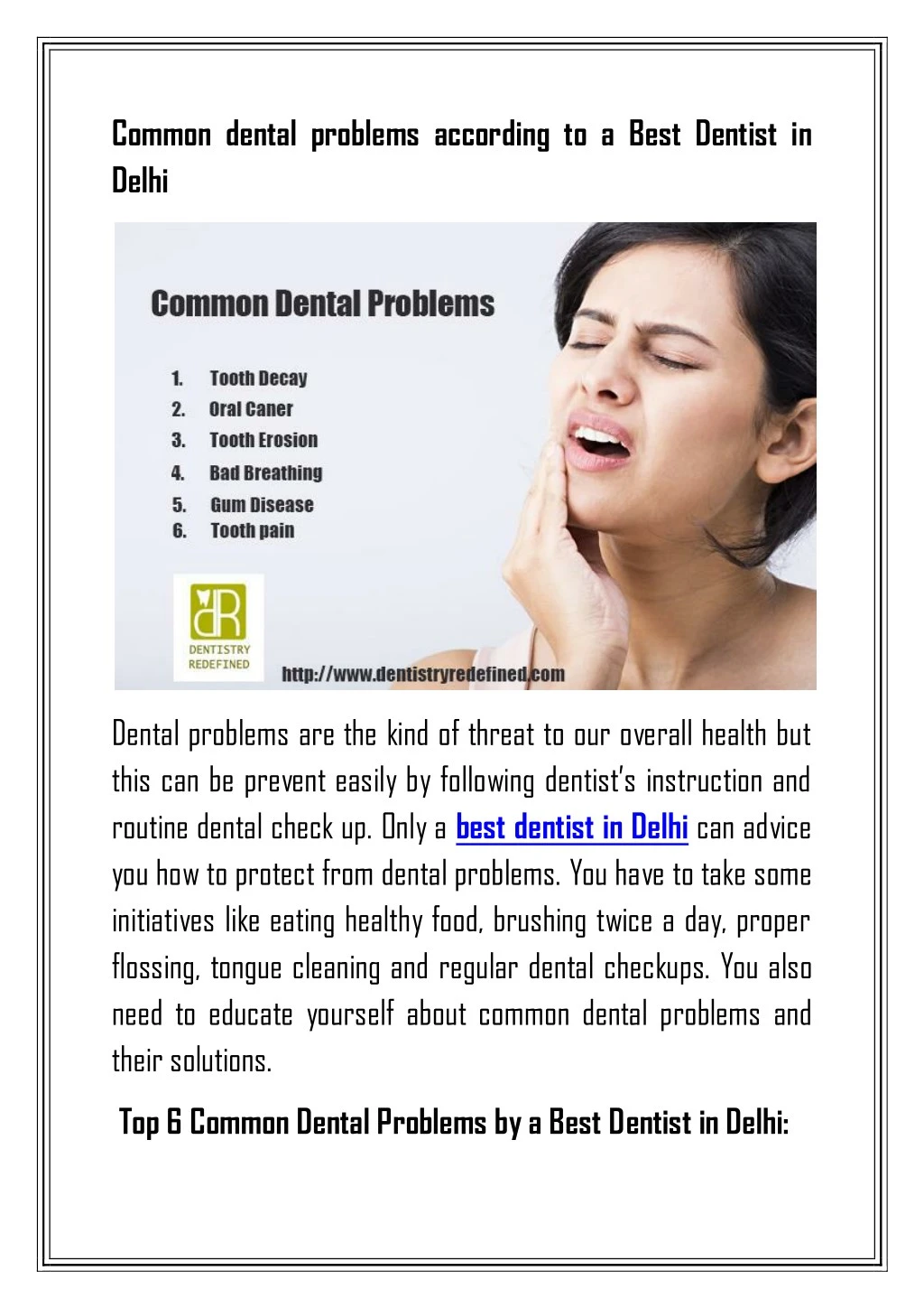 common dental problems according to a best