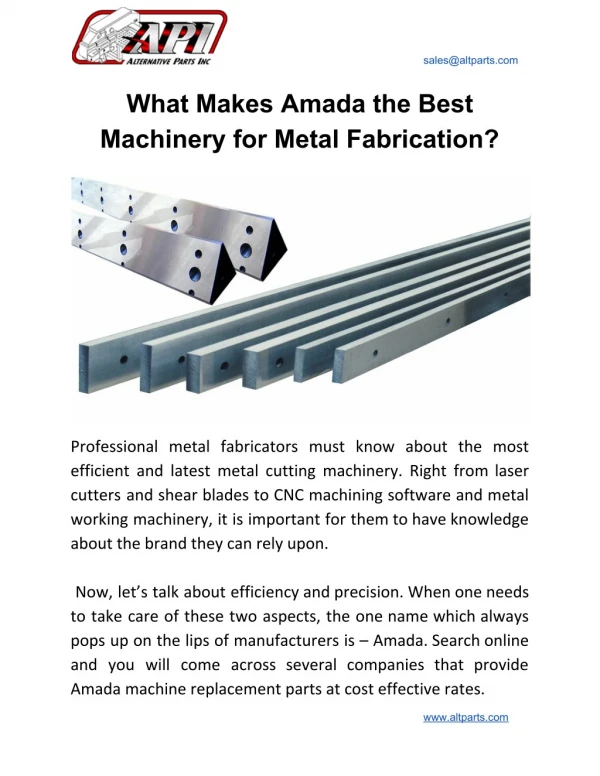 What Makes Amada the Best Machinery for Metal Fabrication?