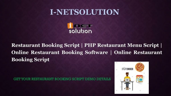 Know the Benefits of using Online Restaurant Booking Software | Online Restaurant Booking Script | i-netsolution