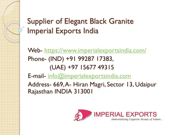 Supplier of Elegant Black Granite Imperial Exports India