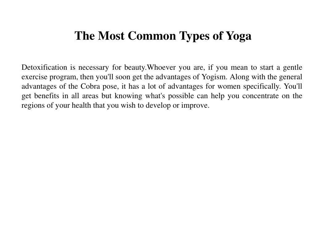 the most common types of yoga
