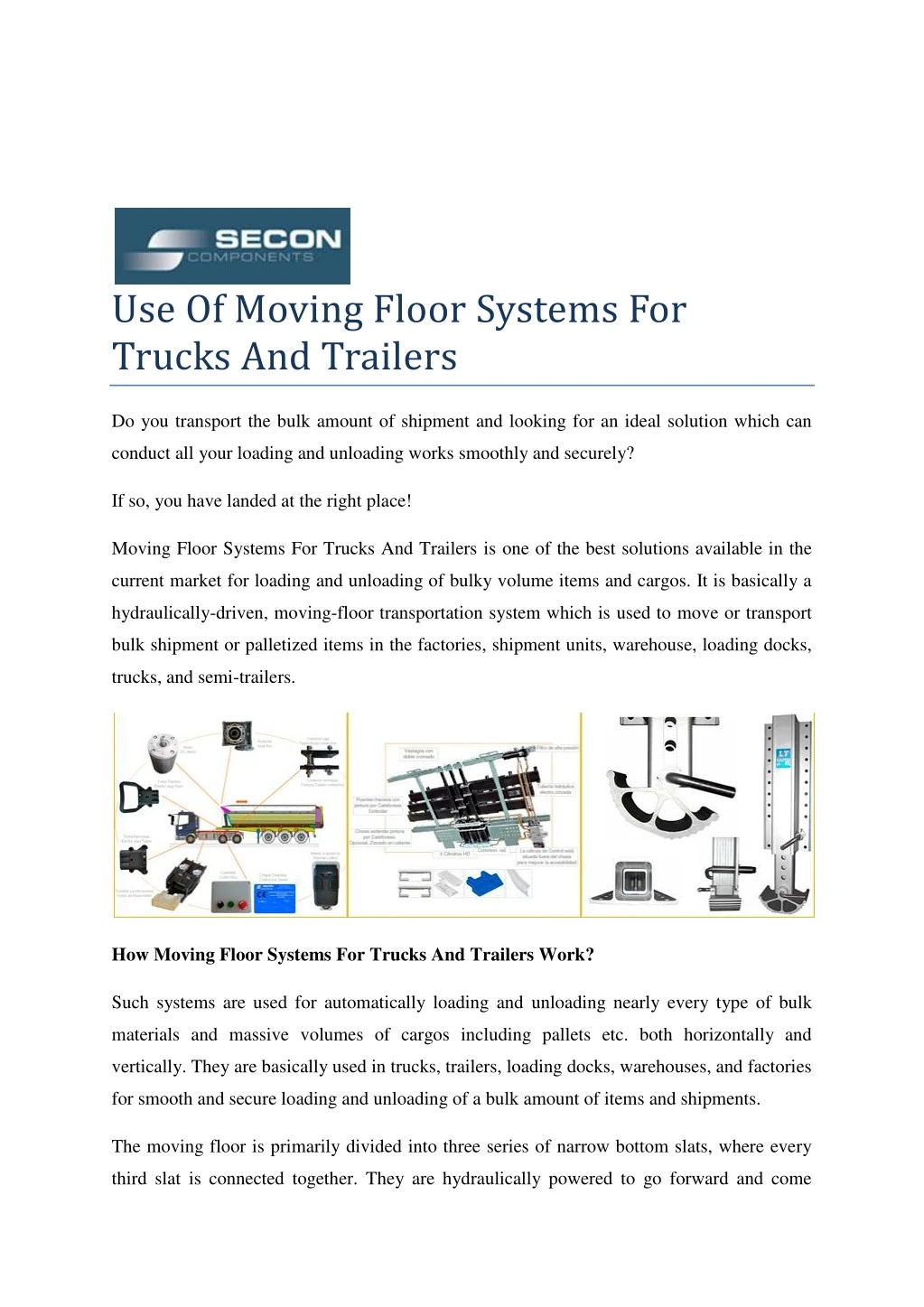 use of moving floor systems for trucks