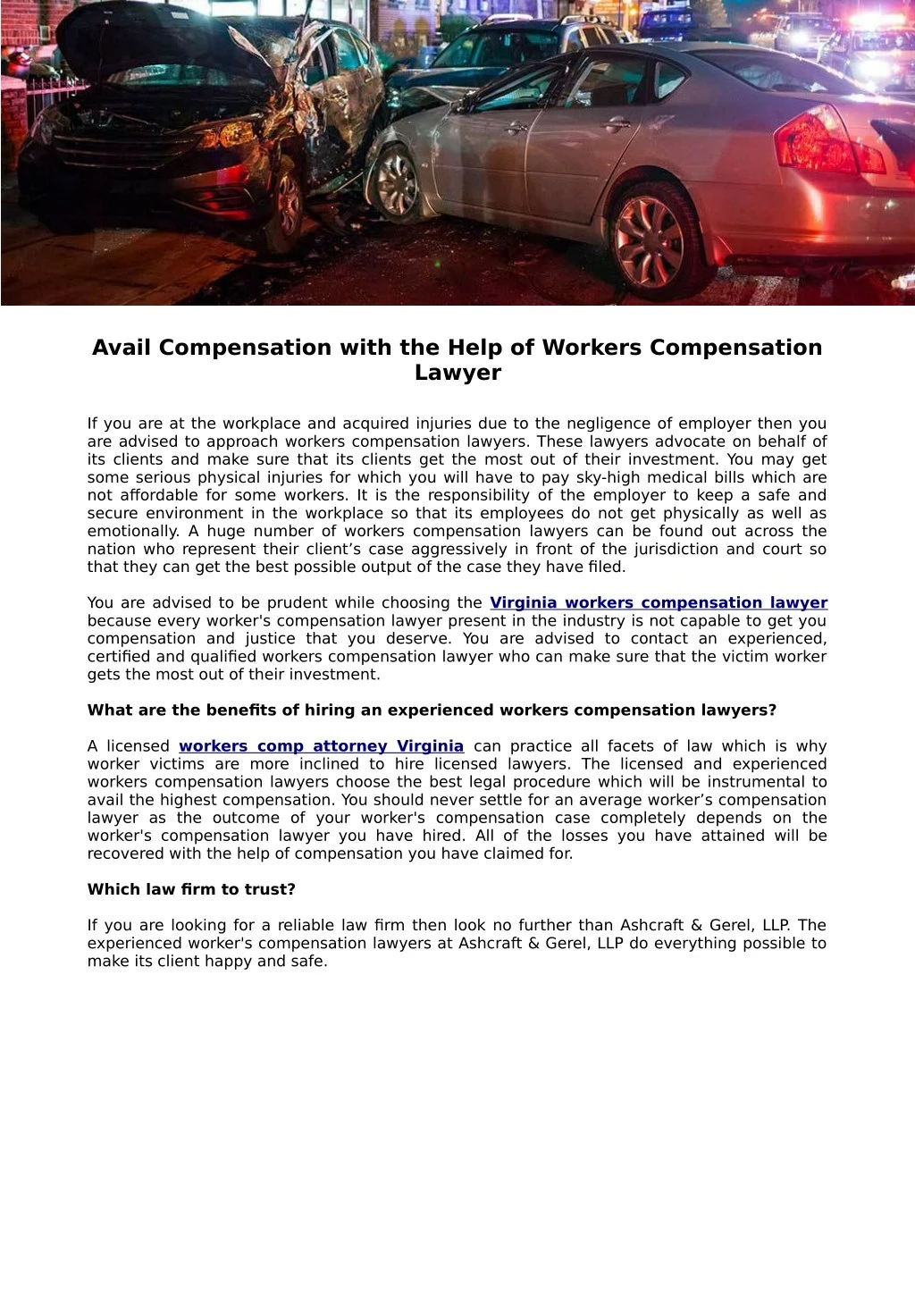 avail compensation with the help of workers