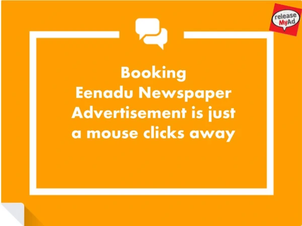 Book your advertisement in Eenadu –the renowned Telugu daily newspaper in India !