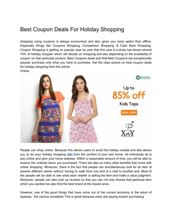 Best Coupon Deals For Holiday Shopping