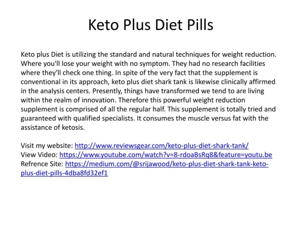 Keto Plus Diet Pills