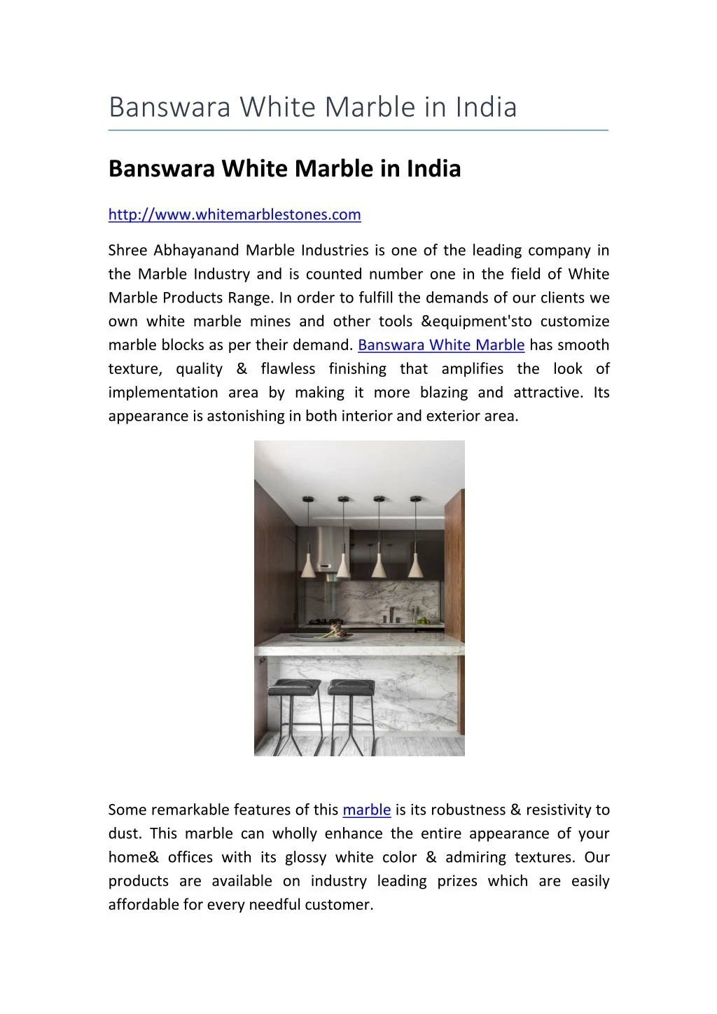 banswara white marble in india