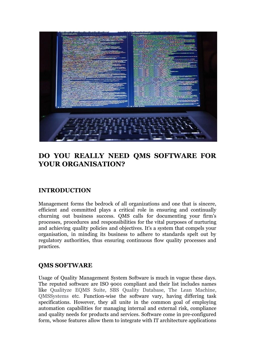 do you really need qms software for your