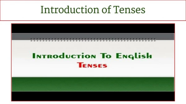 introduction of tenses