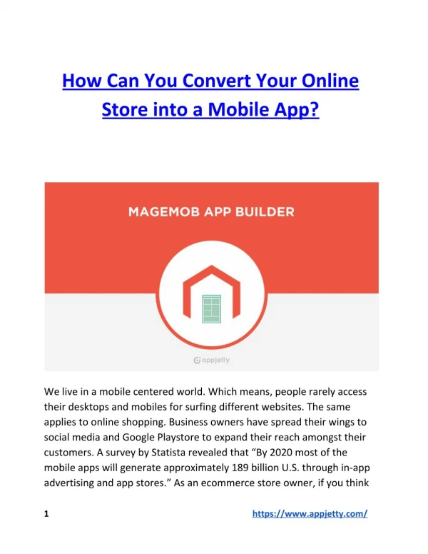 How Can You Convert Your Online Store into a Mobile App?