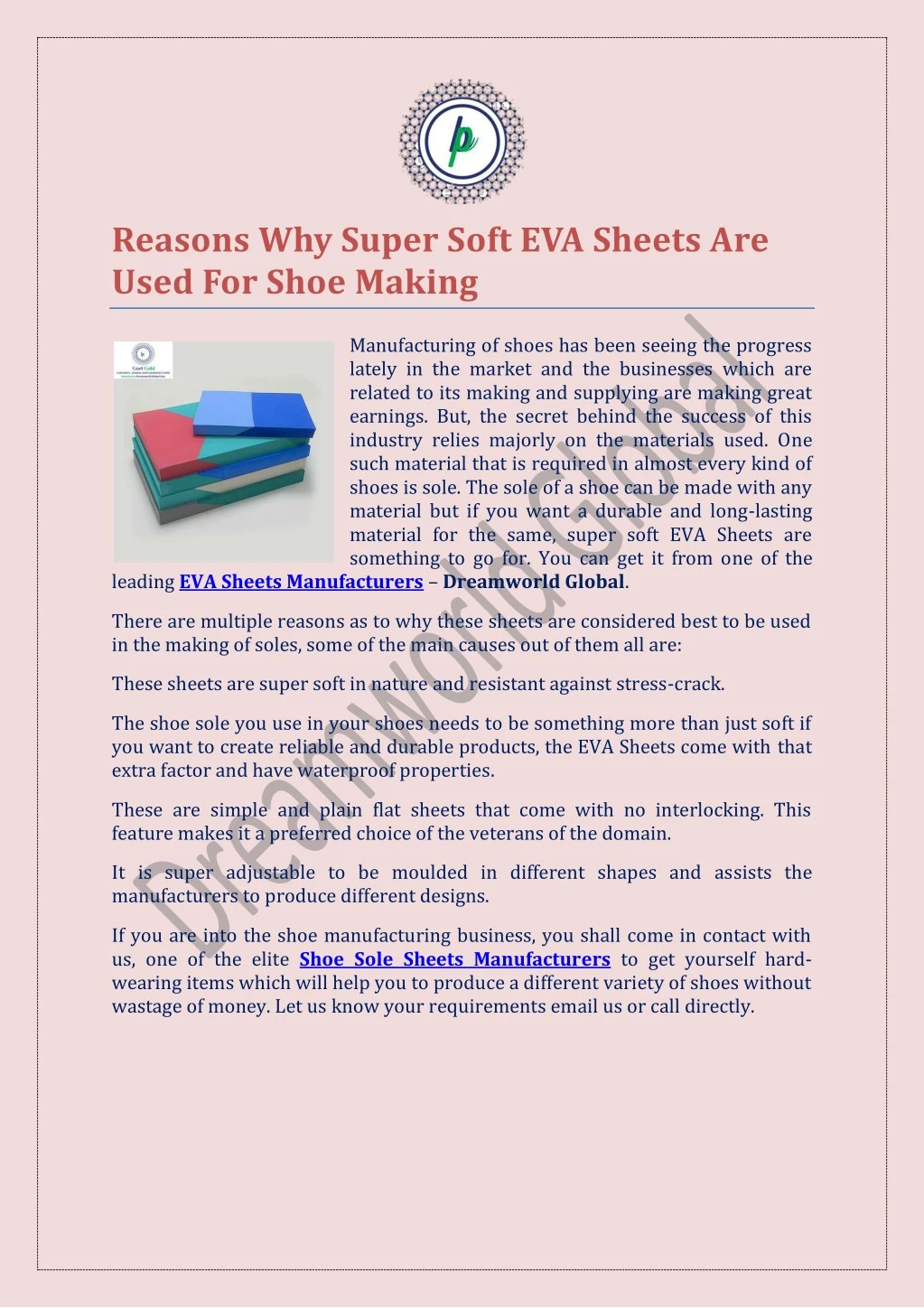 reasons why super soft eva sheets are used
