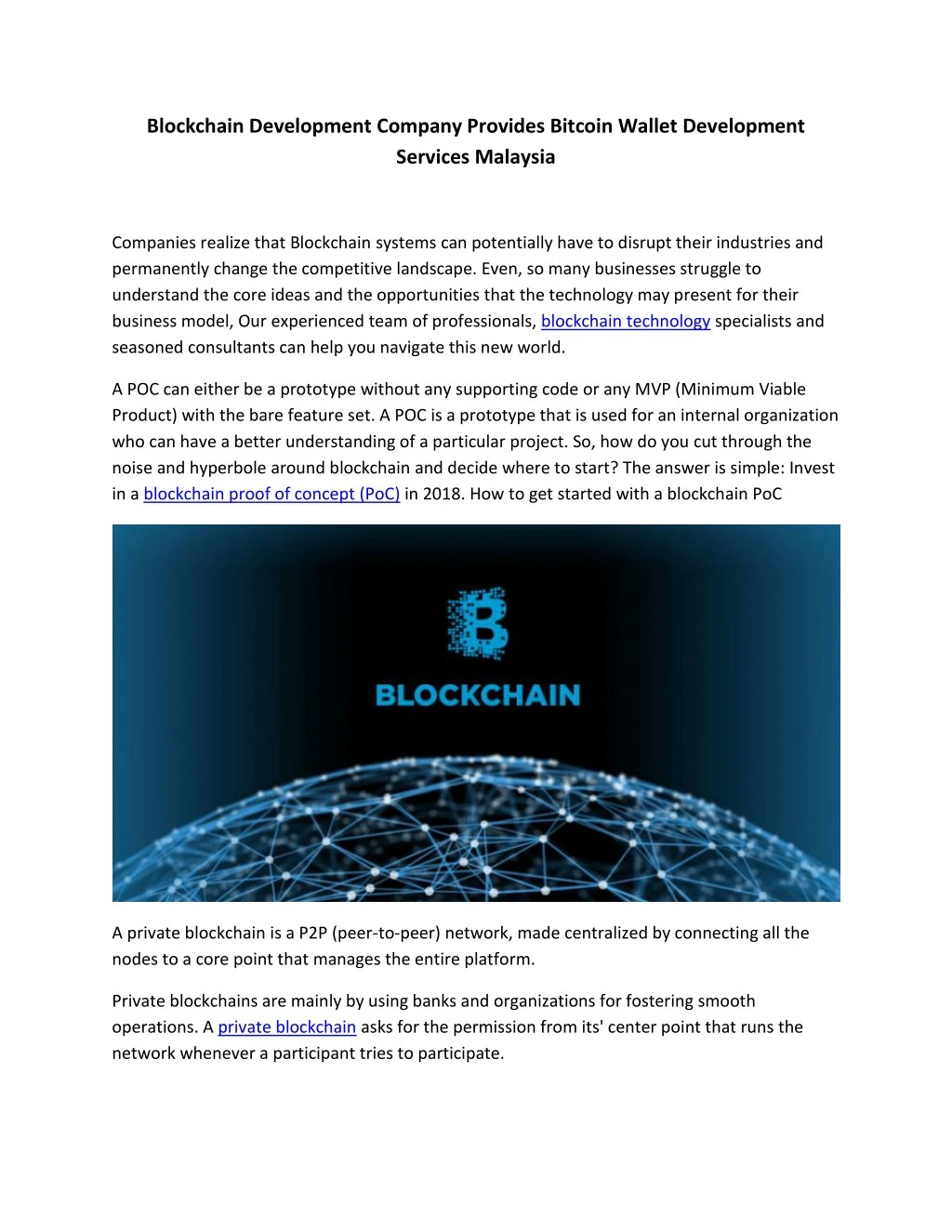 blockchain development company provides bitcoin