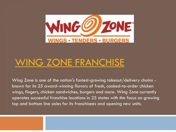 Wings Tenders Burgers Restaurant Franchise Opportunity
