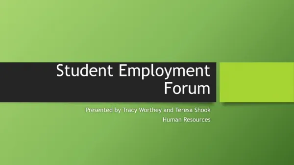 Student Employment Forum