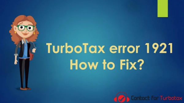 TurboTax error 1921: How to Fix?
