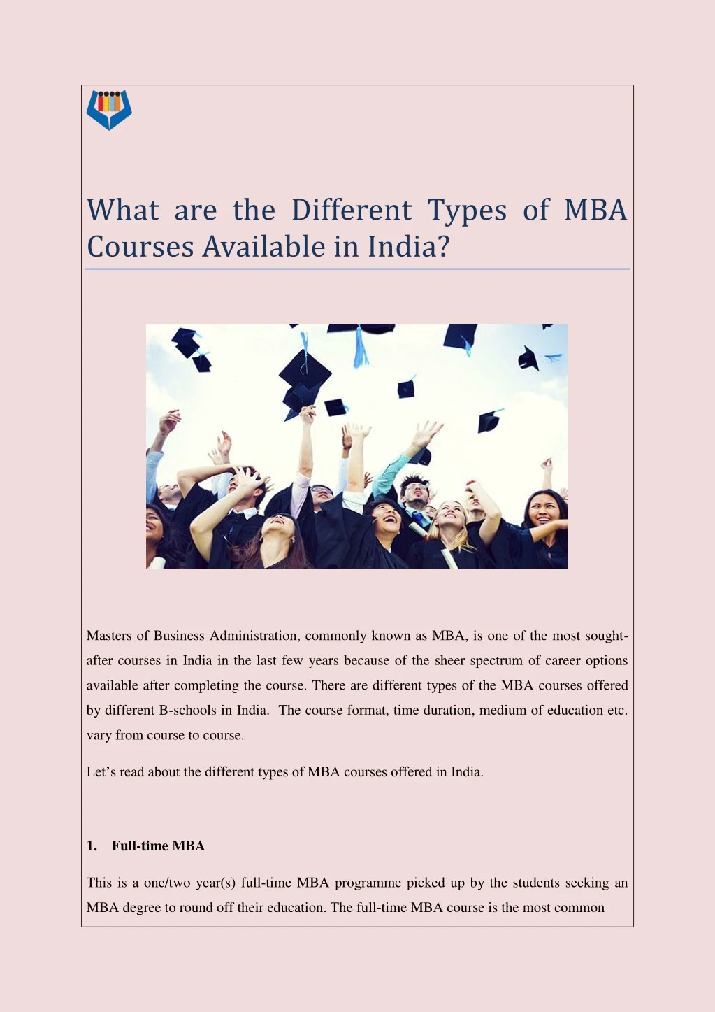 what are the different types of mba courses