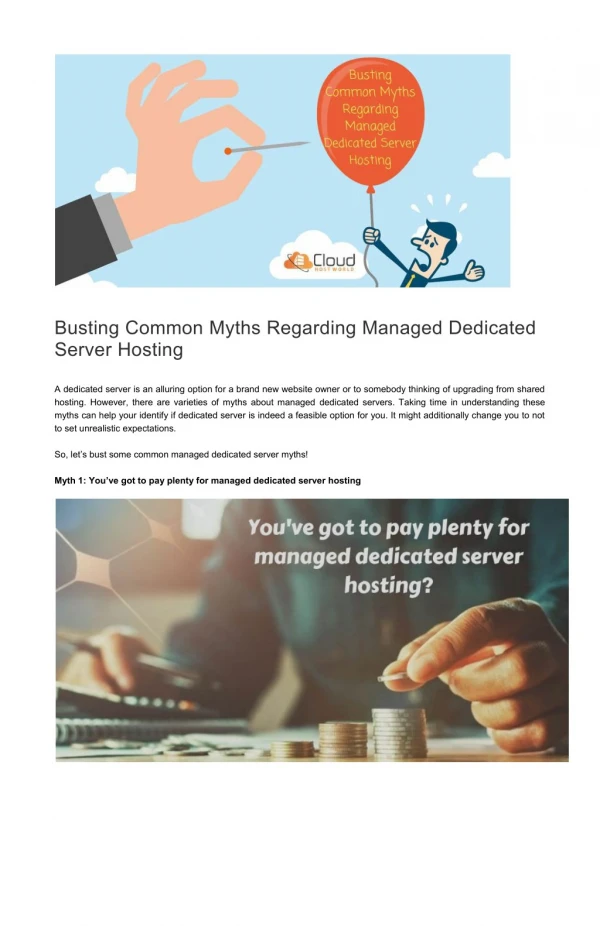 Busting Myths about Managed Dedicated Server hosting