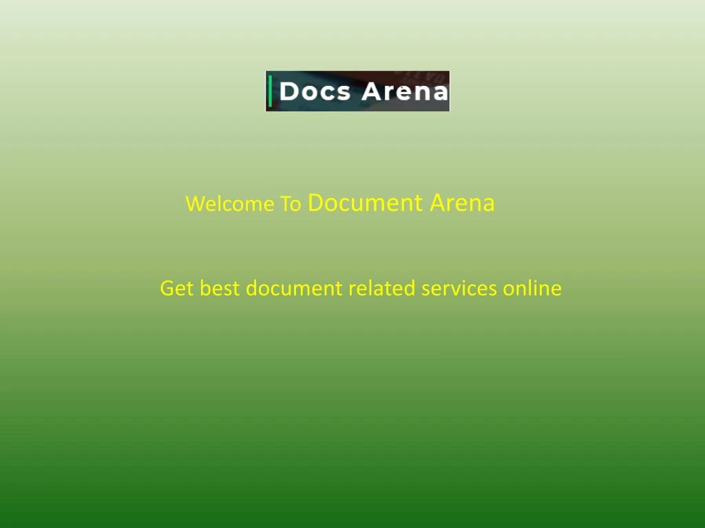 welcome to document arena