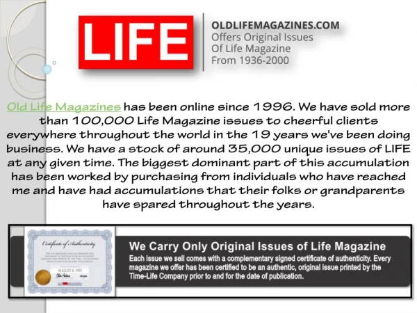 Buy 1960's Old Life Magazines at Tennessee
