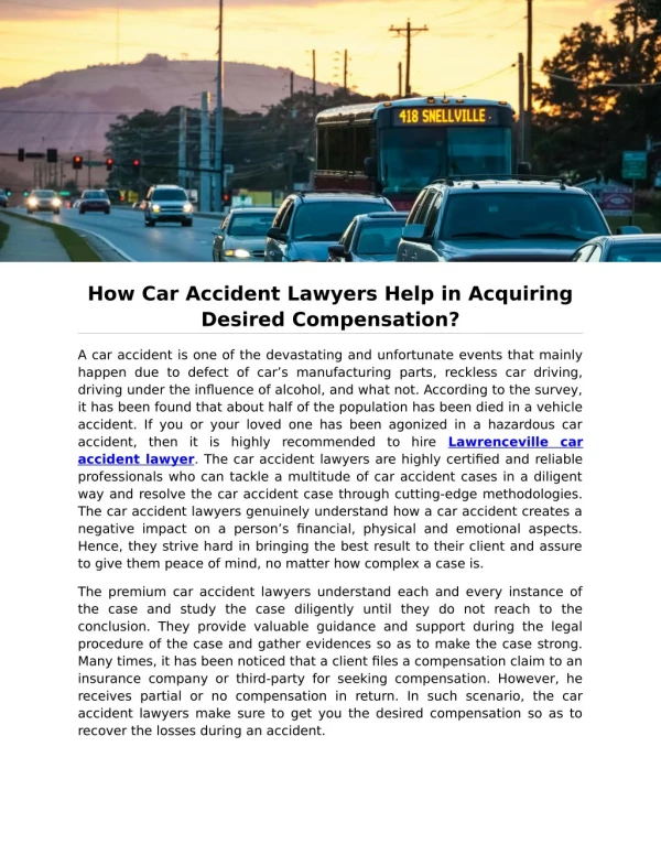 How Car Accident Lawyers Help in Acquiring Desired Compensation?