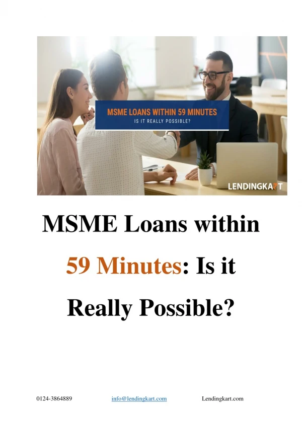 MSME Loans in 59 Minutes - How to Apply Online?