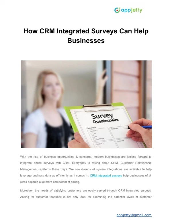 How CRM Integrated Surveys Can Help Businesses