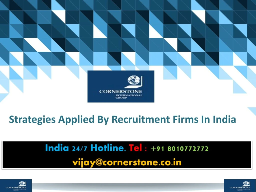 strategies applied by recruitment firms in india