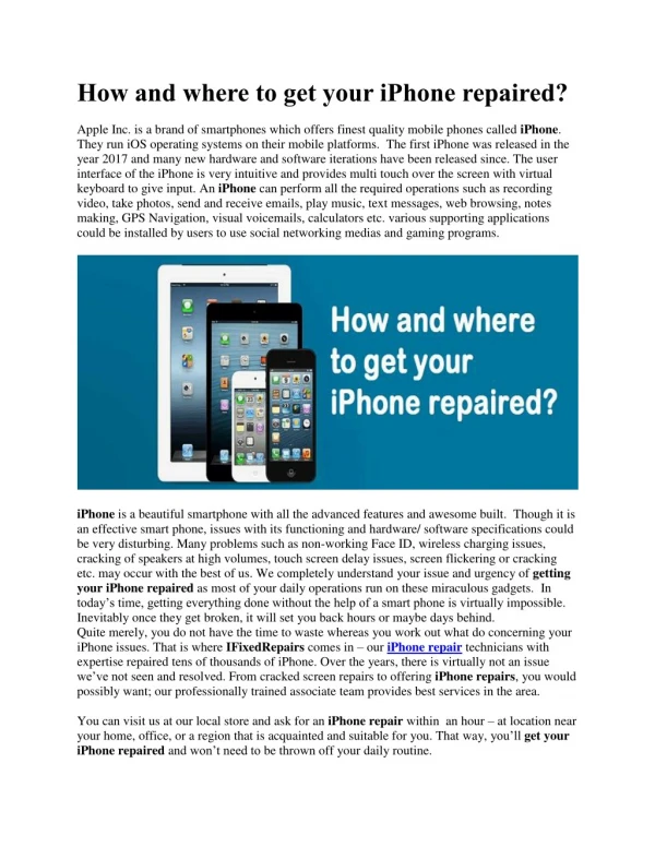 How and where to get your iPhone repaired?