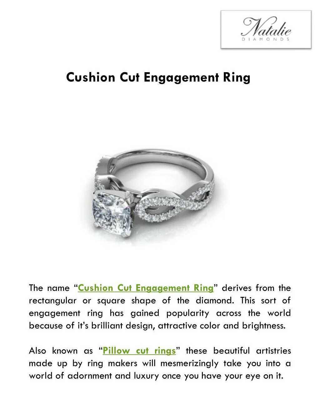cushion cut engagement ring