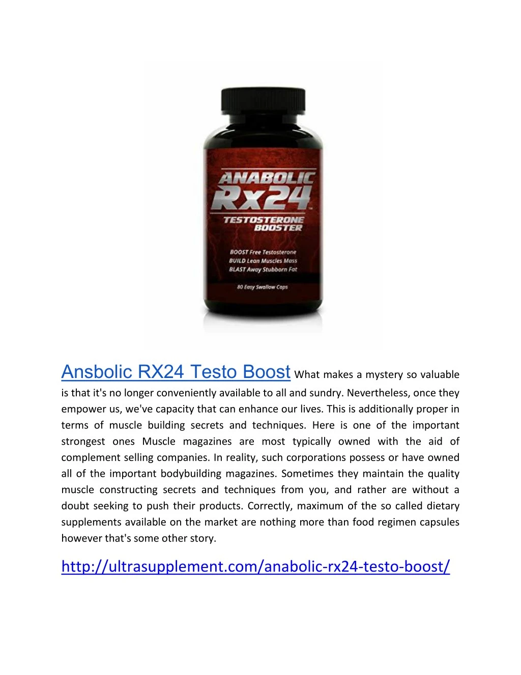 ansbolic rx24 testo boost what makes a mystery