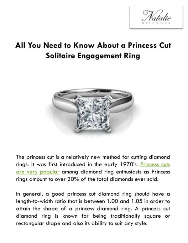 All You Need to Know About a Princess Cut Solitaire Engagement Ring