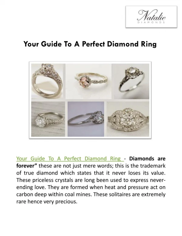 Your Guide To A Perfect Diamond Ring