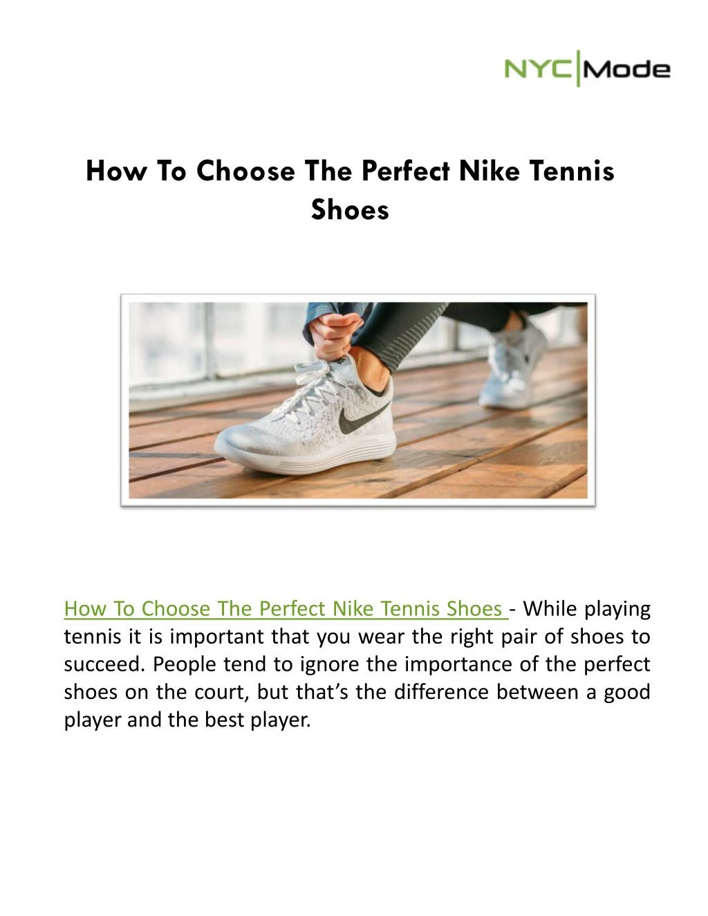how to choose the perfect nike tennis shoes