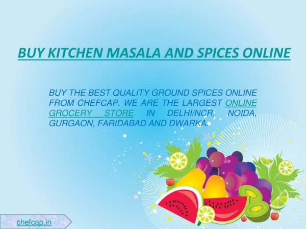 Online Grocery Store | Kitchen Masala and Spices Online